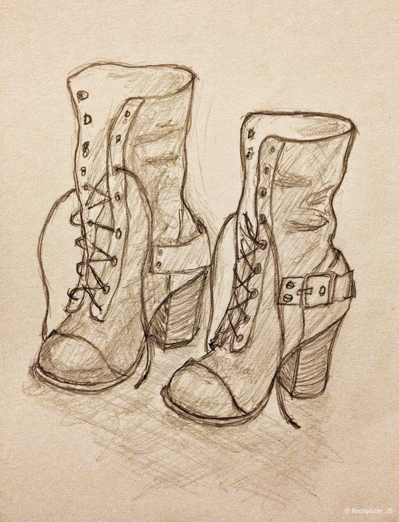 Boots Sketch at PaintingValley.com | Explore collection of Boots Sketch