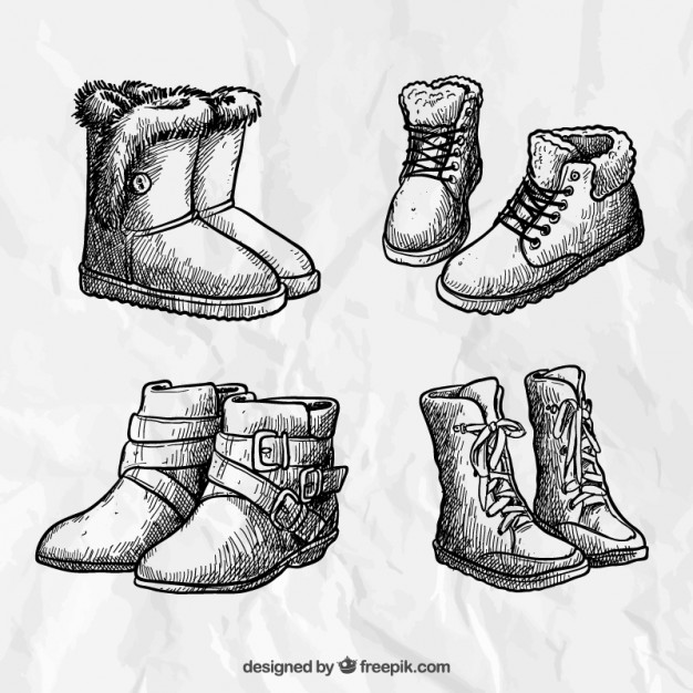 626x626 Sketchy Boots Vector Free Download - Boots Sketch