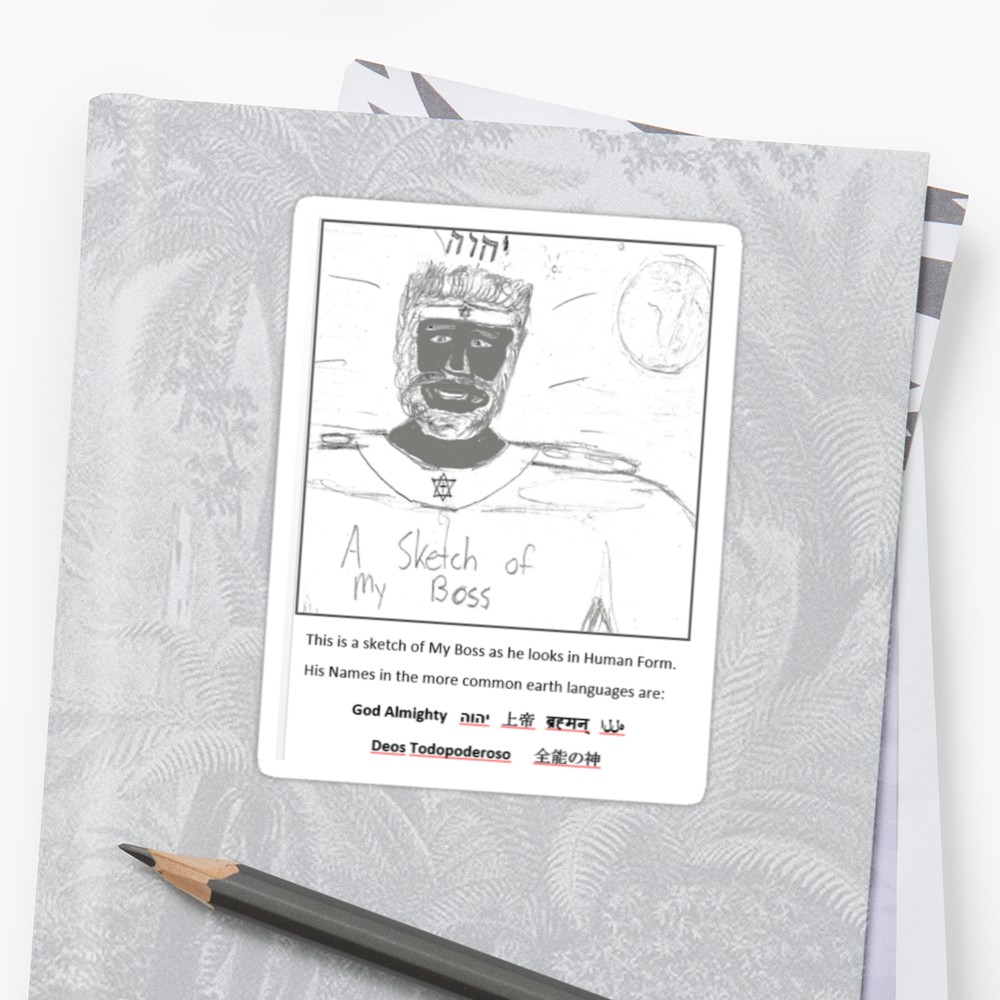 1000x1000 Sketch Of My Boss Stickers By Binyah Redbubble - Boss Sketch