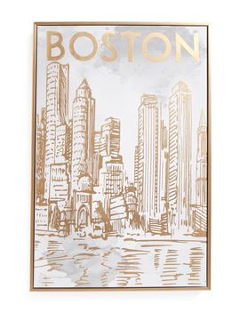 270x352 Shoptagr 16x24 Boston Sketch Canvas Wall Art By Oliver - Boston Sketch