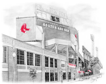 340x270 Sketch Boston Art Etsy - Boston Sketch