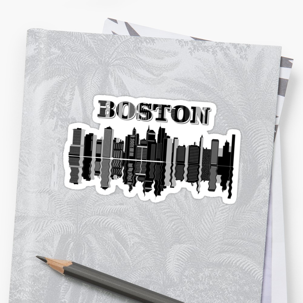 1000x1000 City Of Boston - Boston Skyline Sketch