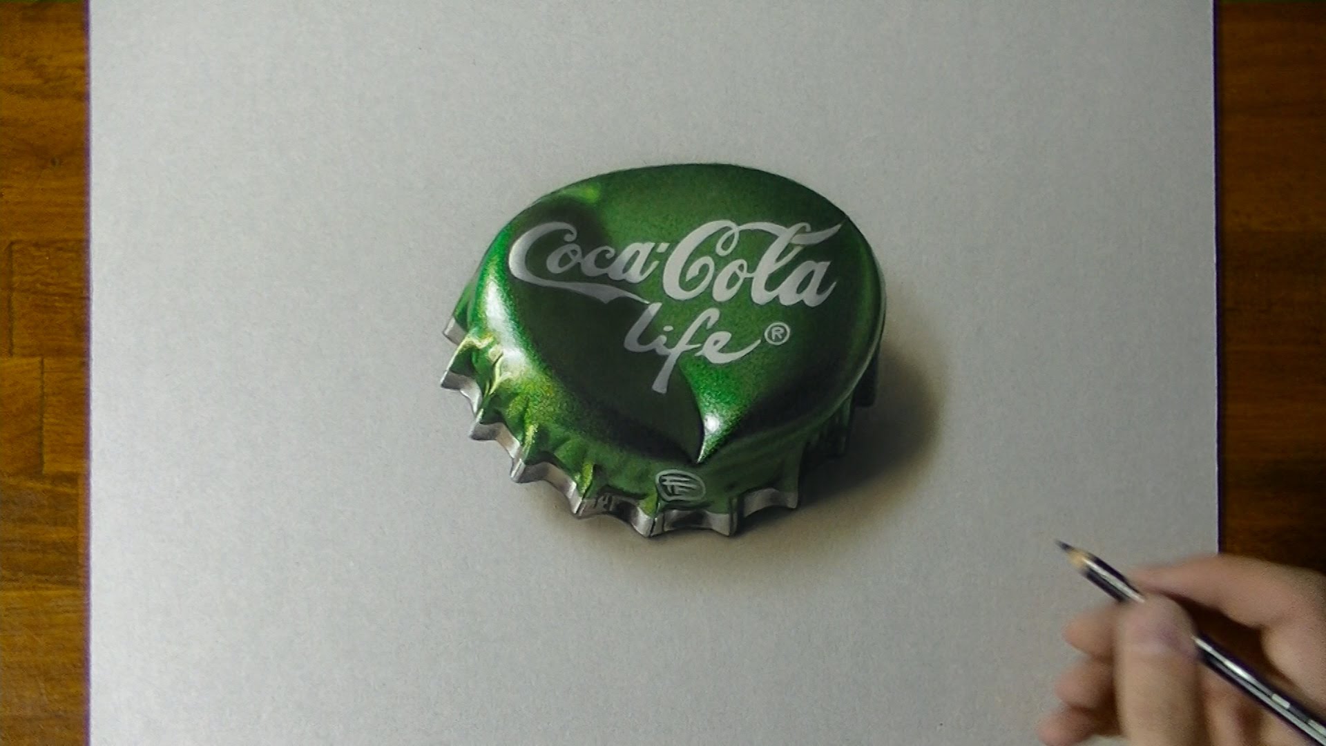 1920x1080 Drawing A Coca Cola Life Bottle Cap - Bottle Cap Sketch