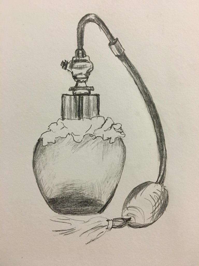 768x1024 Fancy Perfume Bottle Sketch - Bottle Cap Sketch