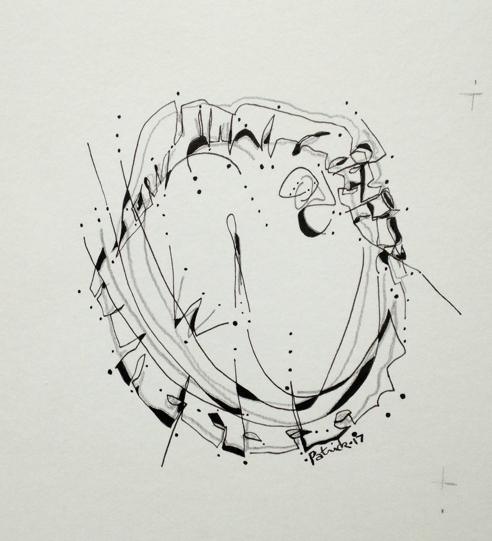 1000x1099 Debris Drawings, Paintings, Sculptures Art By Susan Patrick - Bottle Cap Sketch