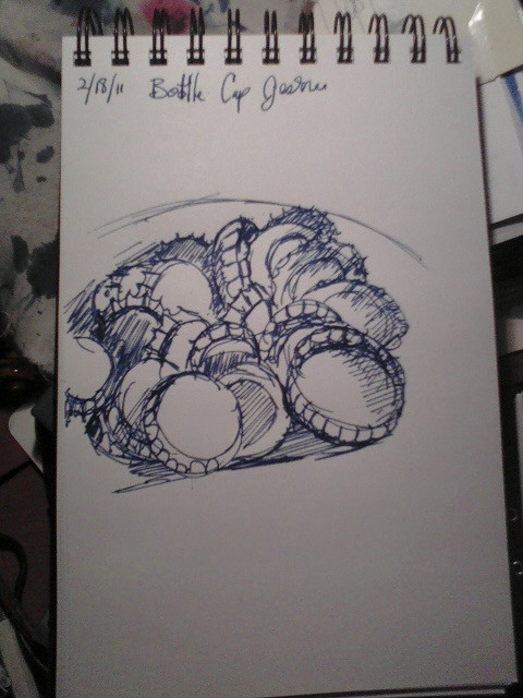 480x640 Another Bottle Cap Drawing Leslie Herger - Bottle Cap Sketch