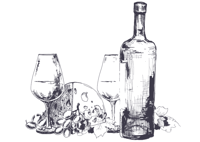 700x500 Wine Lover - Bottle Of Wine Sketch