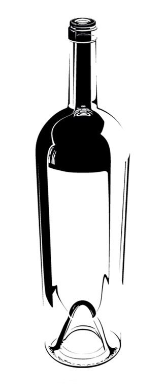 325x759 Drawn Bottle Wine Bottle - Bottle Of Wine Sketch