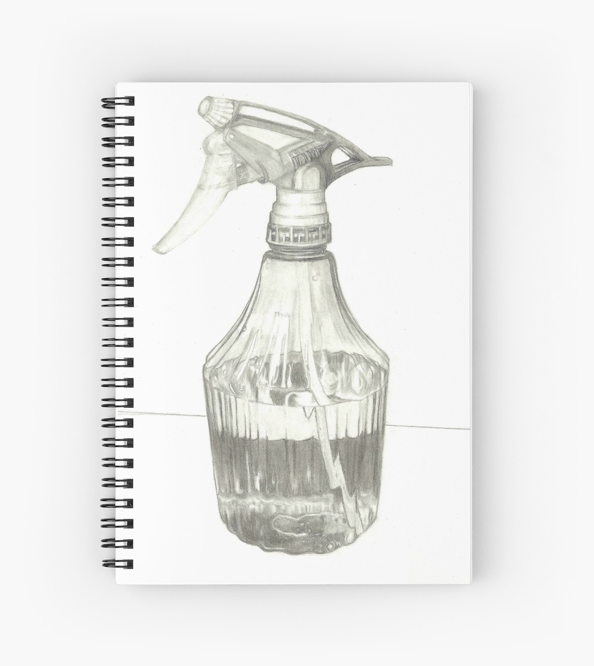 1171x1313 Spray Bottle Drawing Spiral Notebooks By Erin Bailey Redbubble - Bottle Sketch