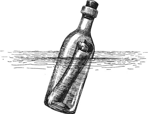 499x382 Message In A Bottle Sketch - Bottle Sketch