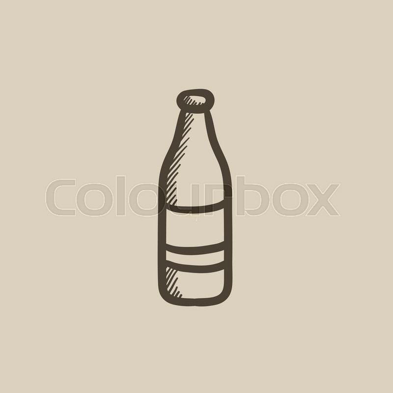 800x800 Glass Bottle Vector Sketch Icon Isolated On Background. Hand Drawn - Bottle Sketch