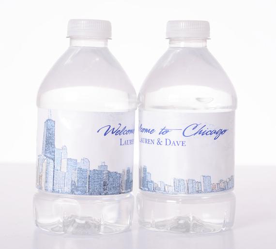 570x514 Chicago Il (2) Skyline Water Bottle Labels - Bottled Water Sketch