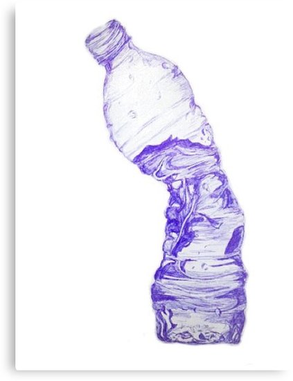 423x550 Crushed Water Bottle Metal Prints By Sydney Wright Redbubble - Bottled Water Sketch