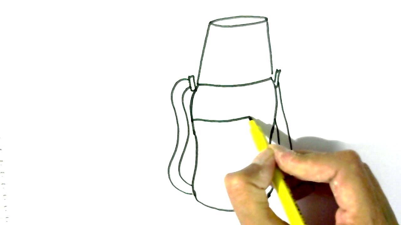 1280x720 How To Draw Water Bottle In Easy Steps For Children. Beginners - Bottled Water Sketch