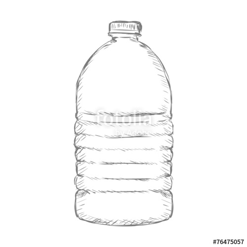 500x500 Vector Single Sketch Plastic Bottle Of Water Stock Image And - Bottled Water Sketch
