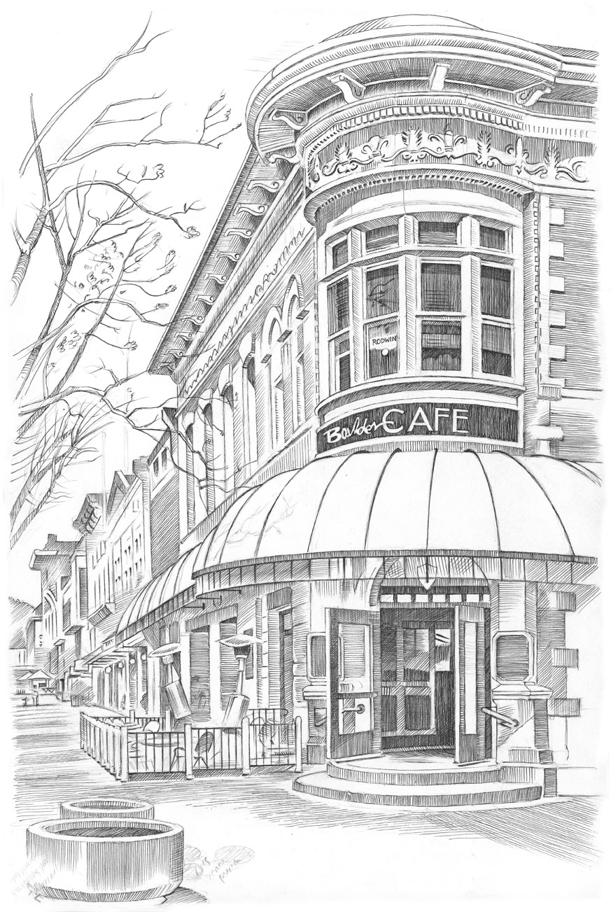 873x1303 Pearl Street Sketch Rodwin Architecture - Boulder Sketch
