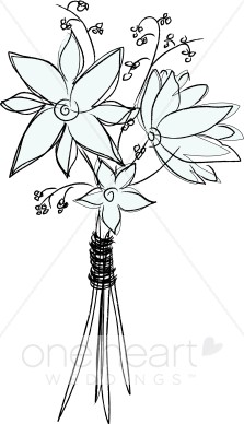 223x388 Bouquet Sketch Clipart Flower Bouquet Clipart - Bouquet Of Flowers Sketch