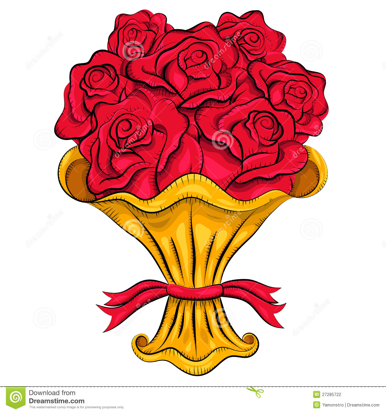 1300x1390 Collection Of Rose Flower Bouquet Drawing High Quality, Free - Bouquet Of Flowers Sketch
