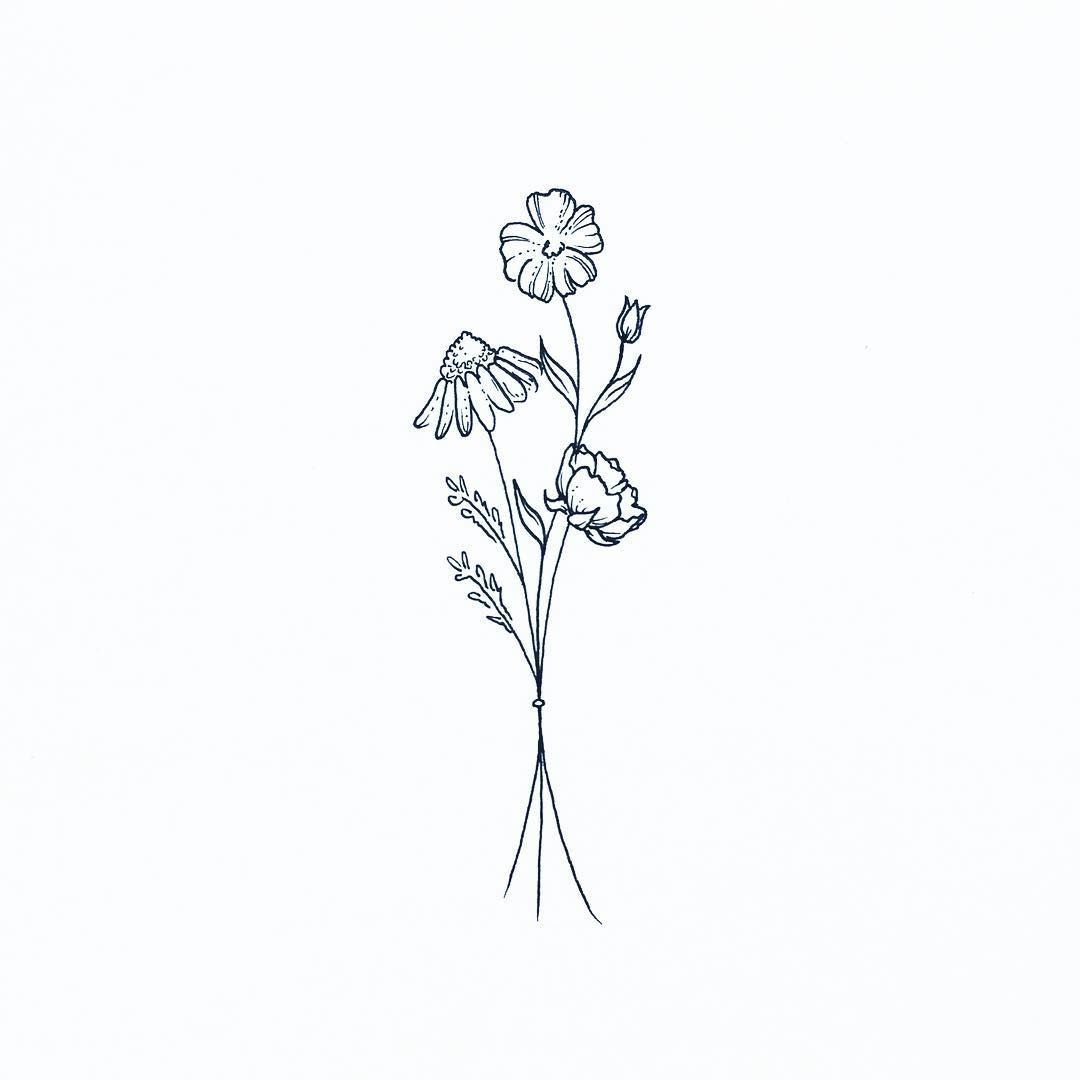 1080x1080 Drawing A Bouquet Of Flowers Step By Step - Bouquet Sketch