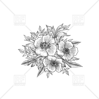 400x400 Flower Bouquet Sketch Vector Image Vector Artwork Of Objects - Bouquet Sketch