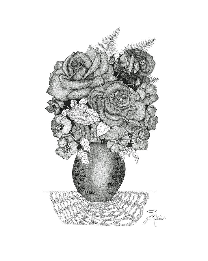 720x900 Rose Bouquet Drawing By Judy Cheryl Newcomb - Bouquet Sketch