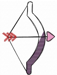 191x250 Bow With Heart Arrow Sketch Embroidery Design - Bow And Arrow Sketch