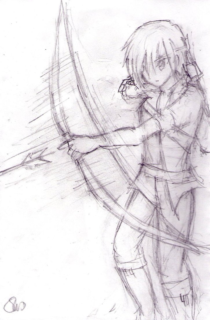 725x1102 Keth Bow And Arrow Sketch By Skailigh - Bow And Arrow Sketch