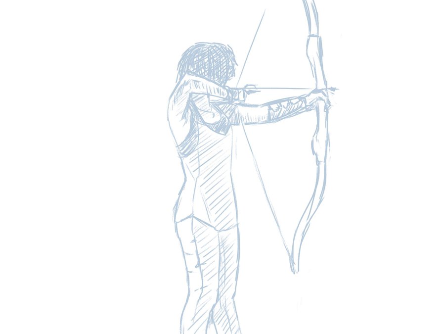 900x675 Random Figure Sketch 2 Bow And Arrow By Pachaplox - Bow And Arrow Sketch