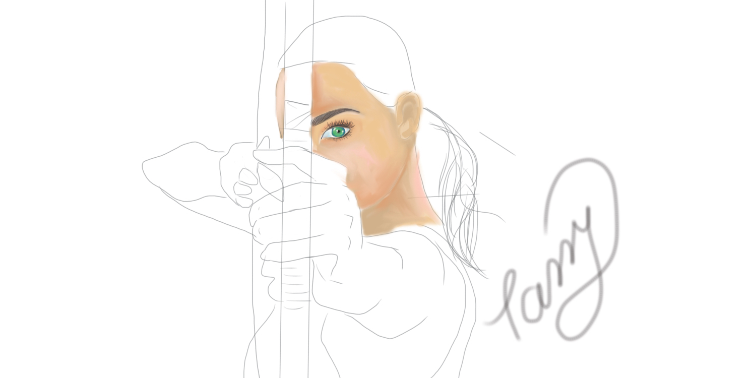 1500x750 Woman With Bow And Arrow Sketch 2 By Tassycrafty - Bow And Arrow Sketch