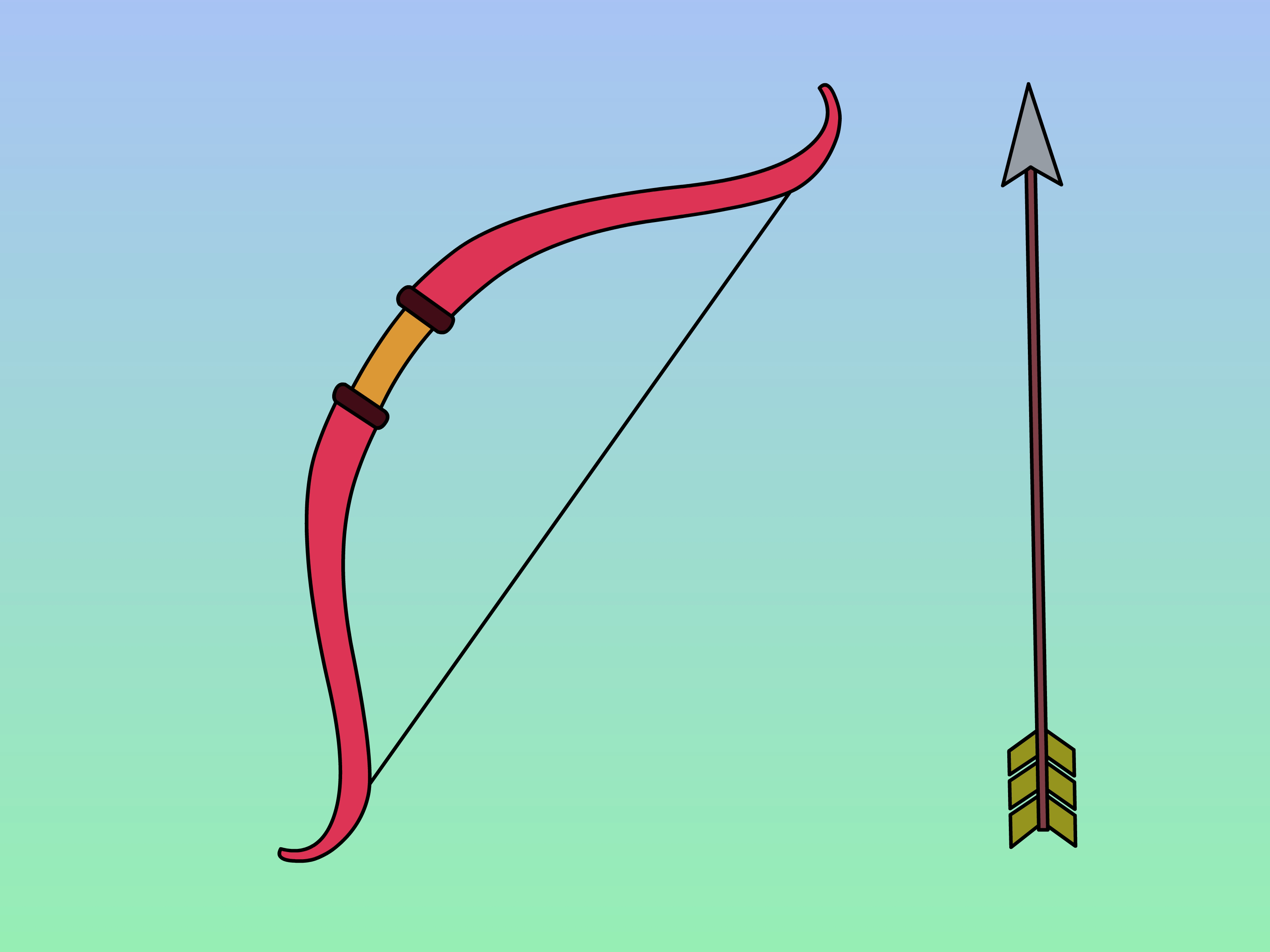 3200x2400 How To Draw A Bow And Arrow 5 Steps (With Pictures) - Bow Arrow Sketch