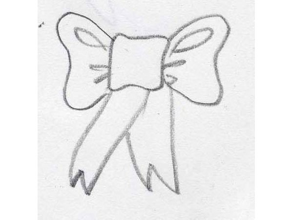 600x450 Drawn Ribbon Sketch - Bow Ribbon Sketch