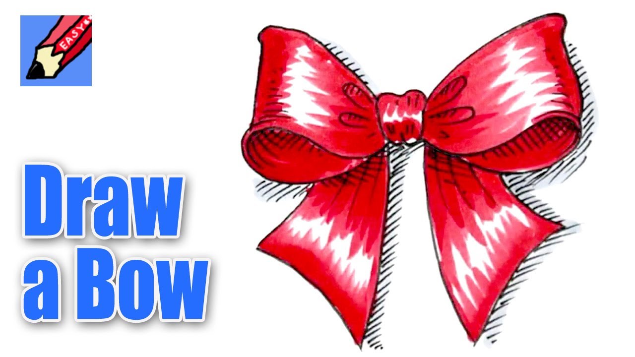 1280x720 How To Draw A Christmas Bow - Bow Ribbon Sketch