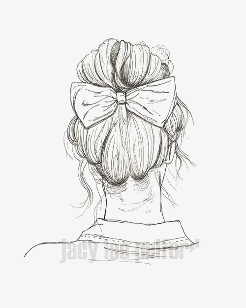 500x625 Girls Back, Back, Bow, Sketch Png Image And Clipart For Free Download - Bow Sketch