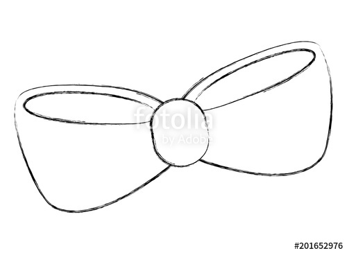 500x365 Bow Tie Cute Accessory Decoration Icon Vector Illustration Sketch - Bow Tie Sketch
