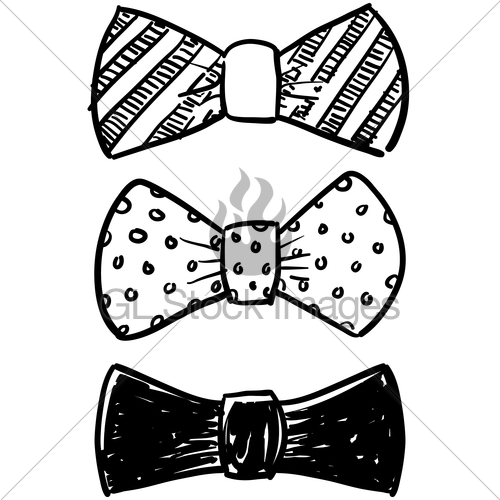 500x500 Bow Tie Set Sketch Gl Stock Images - Bow Tie Sketch