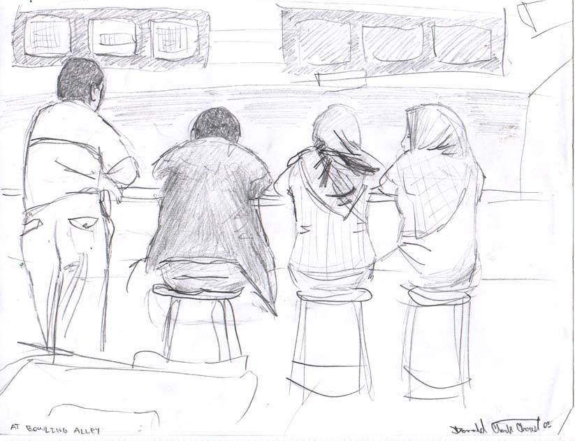 Bowling Alley Sketch At PaintingValley.com | Explore Collection Of ...