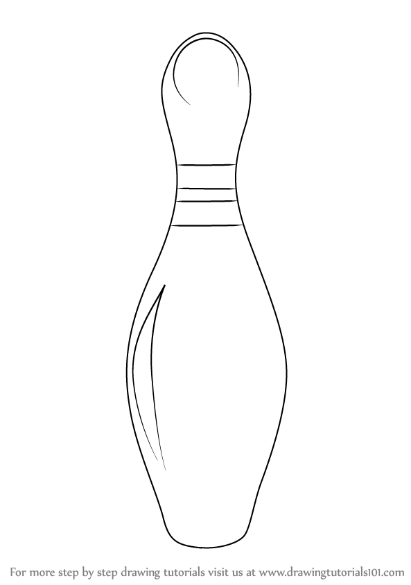 593x844 Learn How To Draw A Bowling Pin (Other Sports) Step By Step - Bowling Alley Sketch