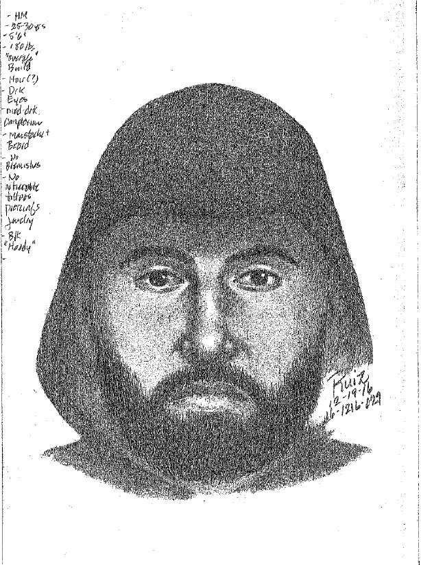 614x825 San Mateo Police Release Sketch, Car Photos Of Bowling Alley Shooter - Bowling Alley Sketch