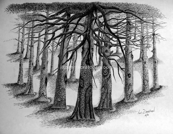 600x464 Bowling Alley Trees - Bowling Alley Sketch