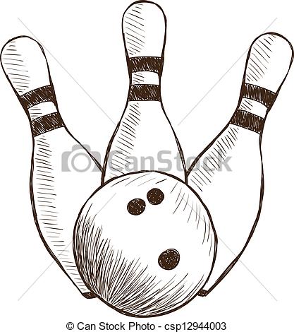 417x470 Collection Of Free Bawling Clipart Drawing. Download On Ubisafe - Bowling Pin Sketch