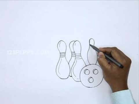 480x360 How To Draw Snow Bowling - Bowling Pin Sketch