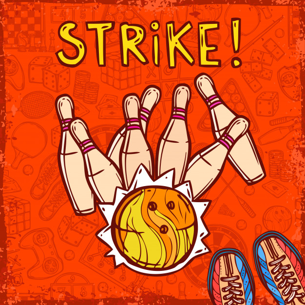 626x626 Bowling Sketch Background Vector Free Download - Bowling Sketch