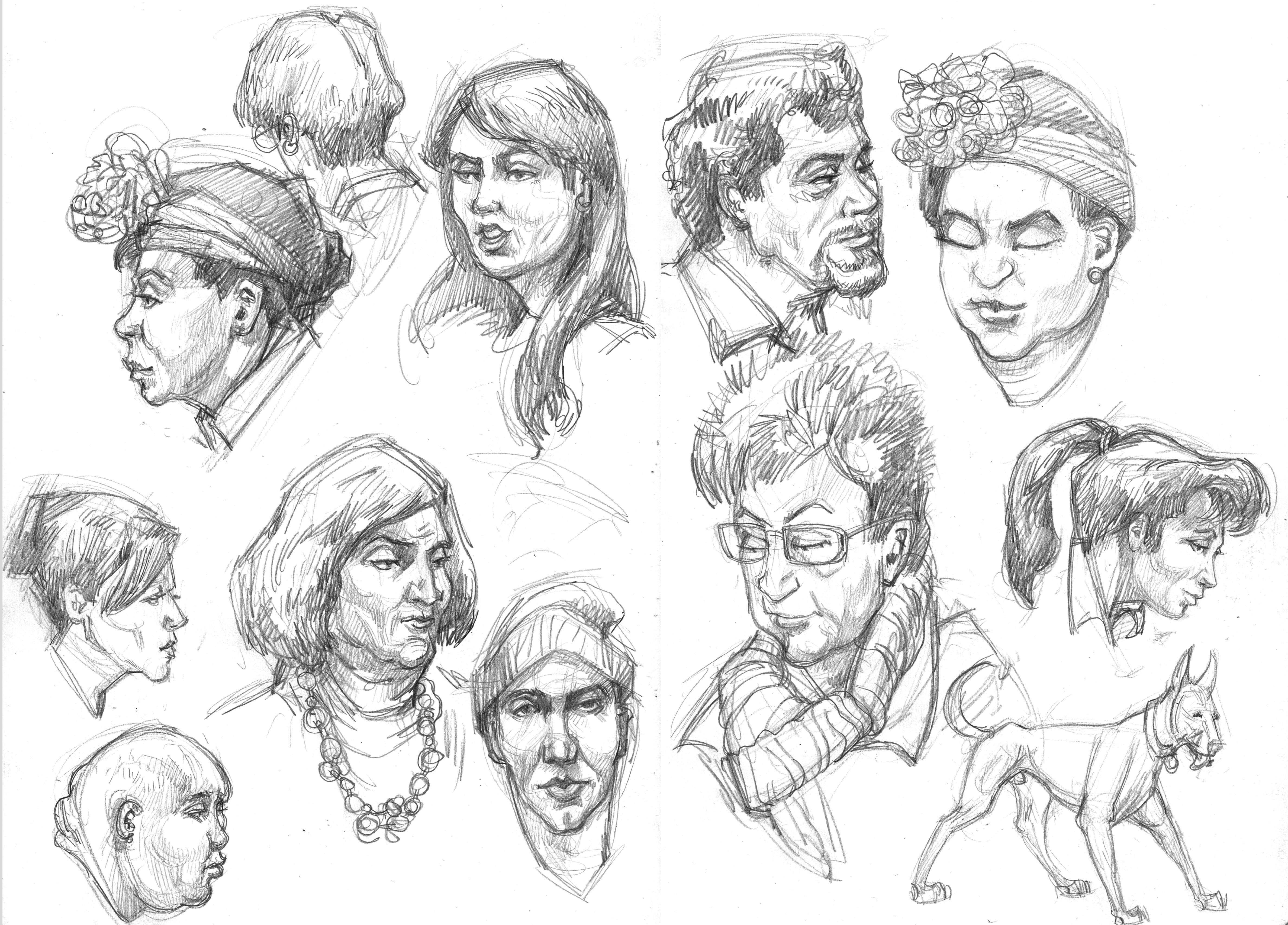 4752x3414 Quick Pencil Sketch Head Drawing - Bowling Sketch