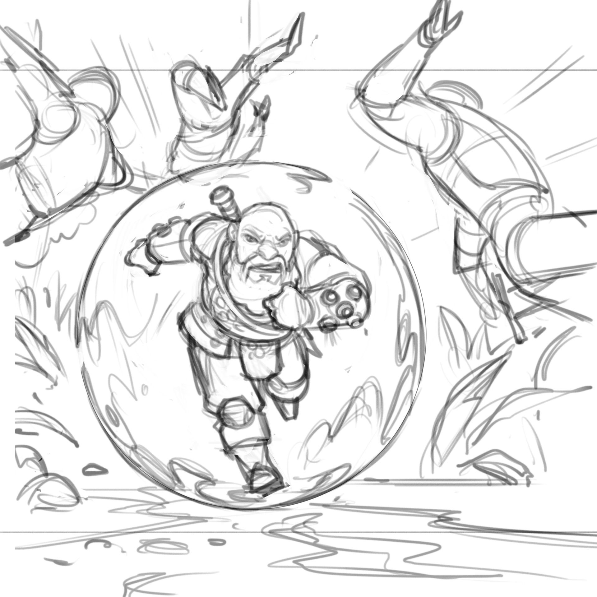 1920x1920 Artstation - Bowling Sketch