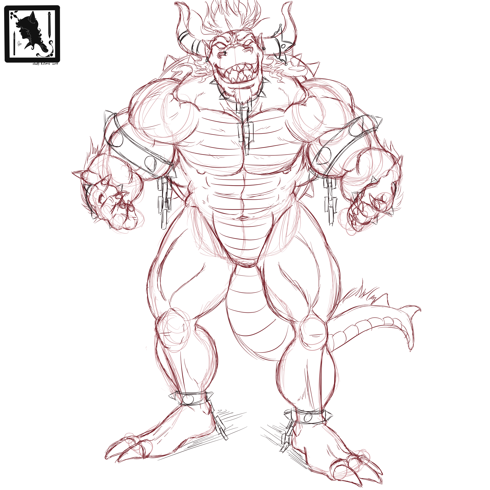 2000x2000 Bowser Sketch Weasyl - Bowser Sketch