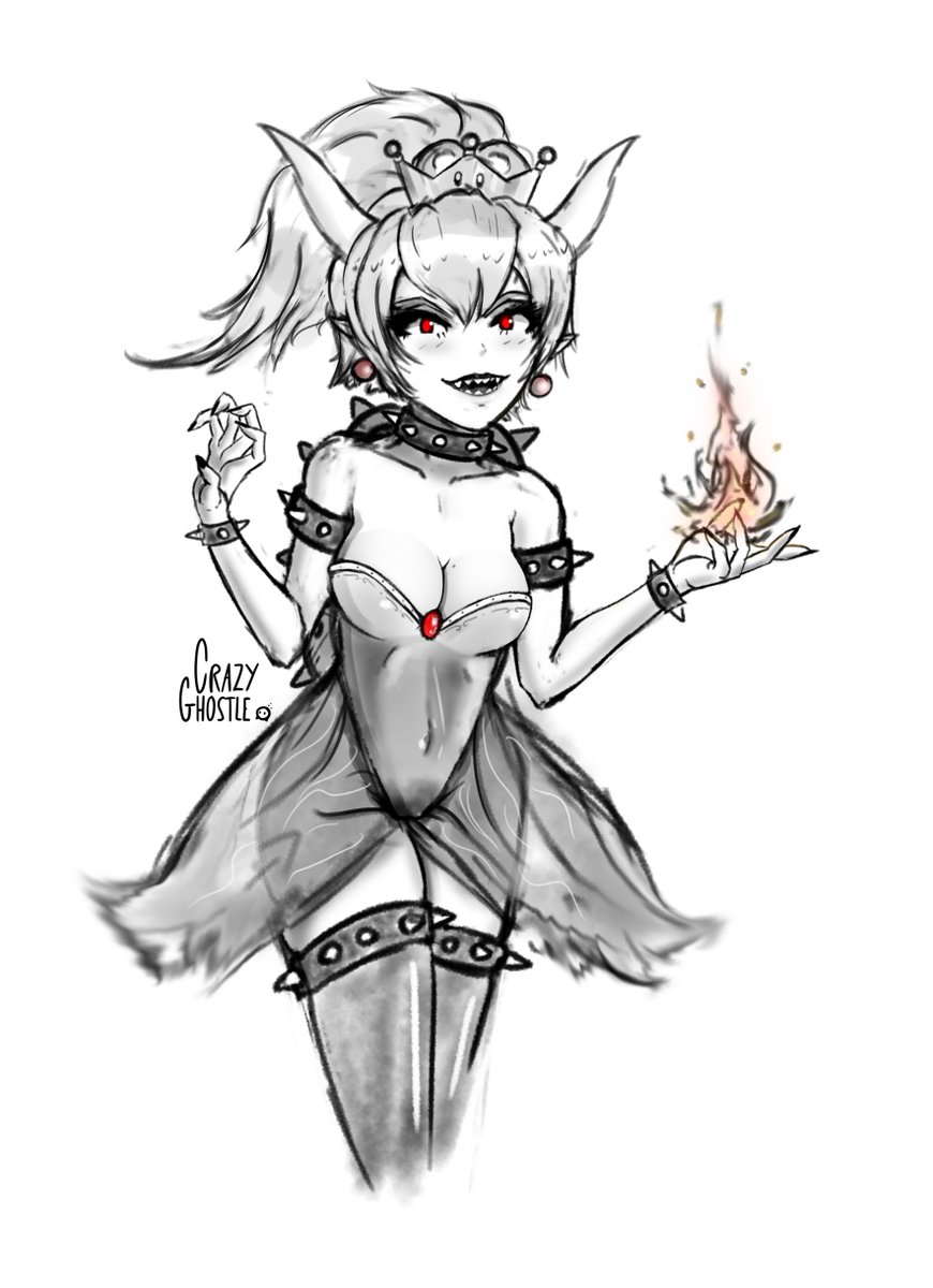 870x1200 Crazyghostle On Twitter Aaaanother Bowser Peach Sketch - Bowser Sketch