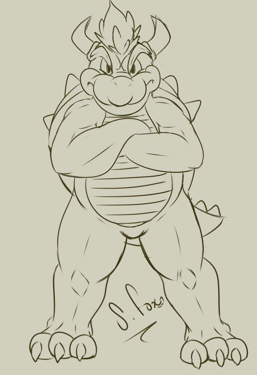 878x1280 Bowser Sketch By Shinyfoxguy - Bowser Sketch