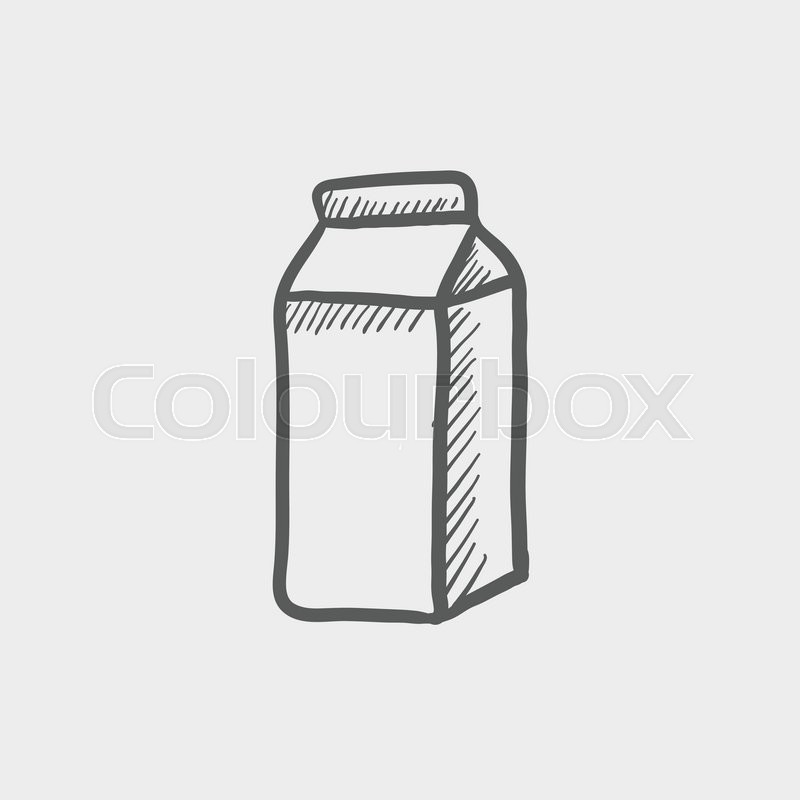 800x800 Fresh Milk In A Box Sketch Icon For Web And Mobile. Hand Drawn - Box Sketch