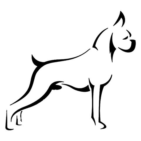 480x480 Boxer Sketch Car Sticker The Top Dog Deals - Boxer Dog Sketch
