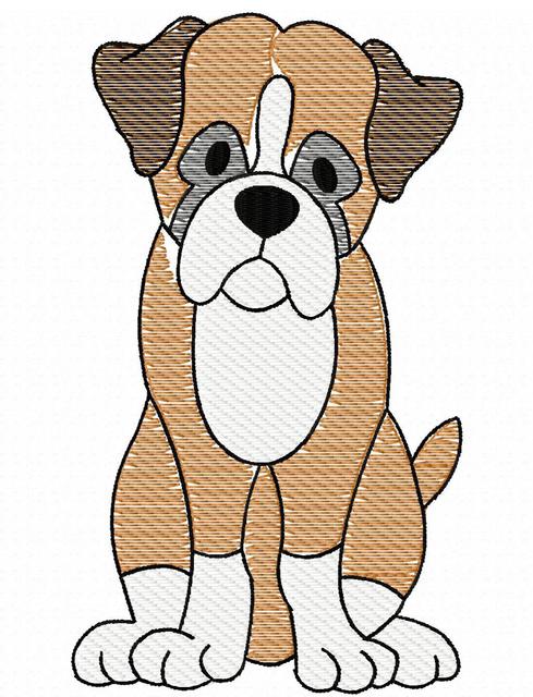 489x640 Boxer Sketch Embroidery Design - Boxer Dog Sketch